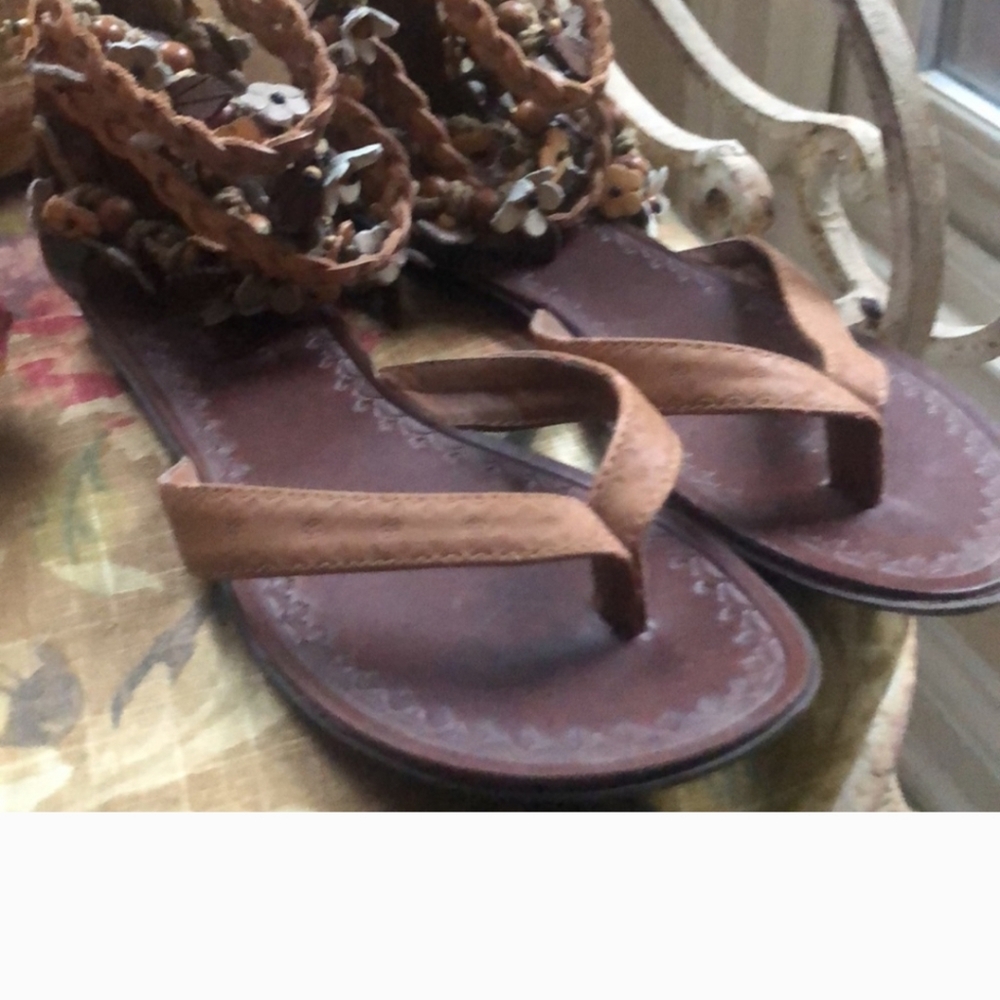 Beaded Flower Sandals